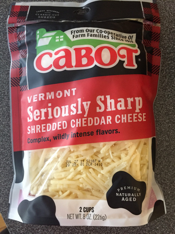 CABOT Vermont Seriously Sharp Shredded Cheddar Cheese 8oz.