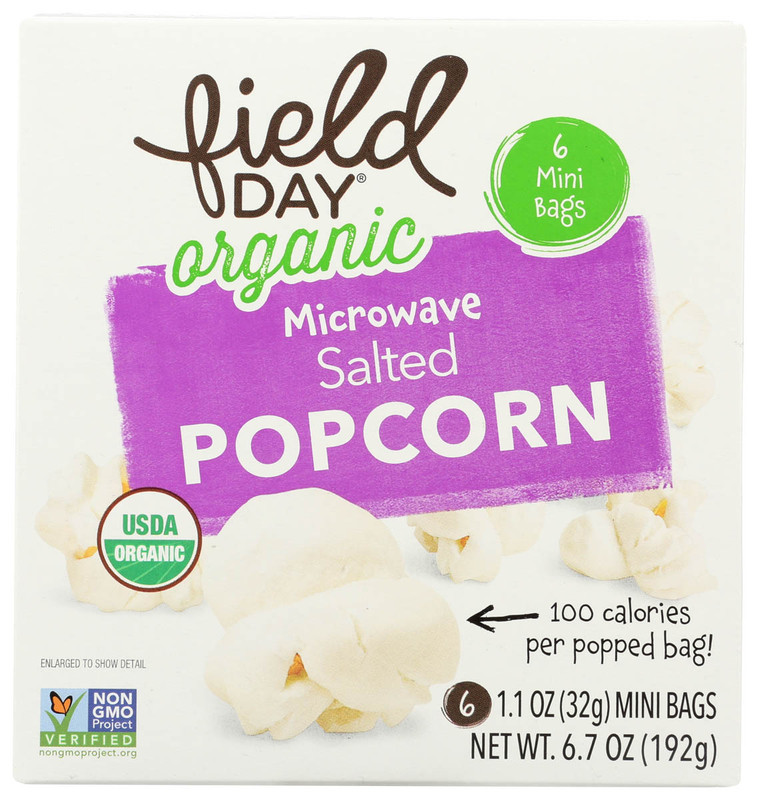 FIELD DAY Organic Microwave Popcorn Salt-Free 100 Calories