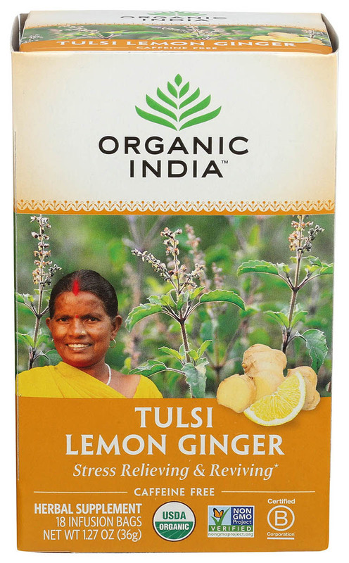 ORGANIC INDIA Tea Tulsi Lemon Ginger 18ct