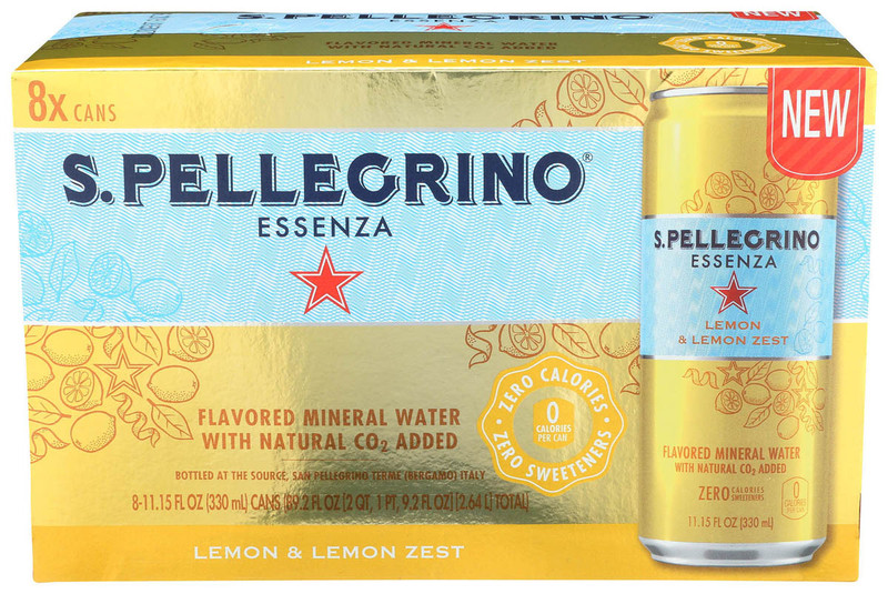 SAN PELLEGRINO Sparkling Lemon Lemon Zest  8ct