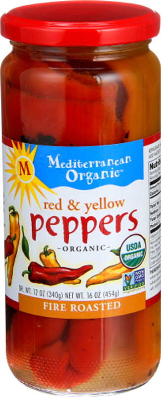 MEDITERRANEAN ORGANIC Red and Yellow Peppers Fire Roasted