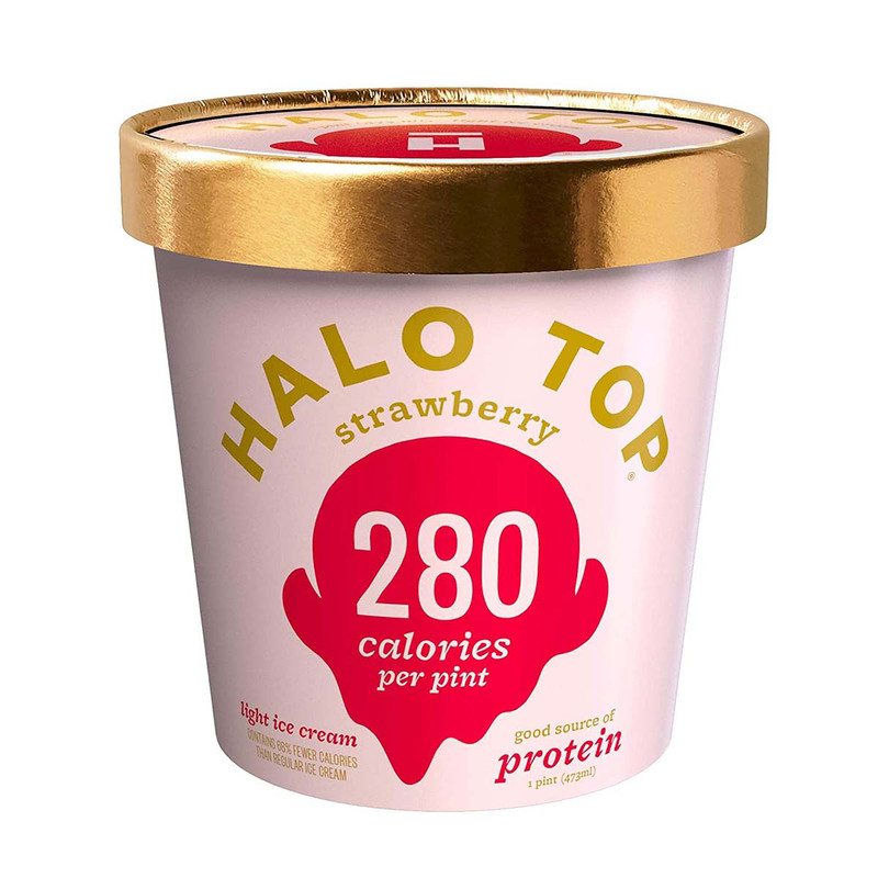 HALO TOP CREAMERY Strawberry Light Ice Cream 1pt.