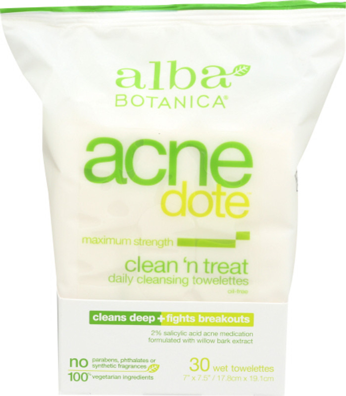 ALBA BOTANICA Cleansing Towelettes Acne Dote Daily