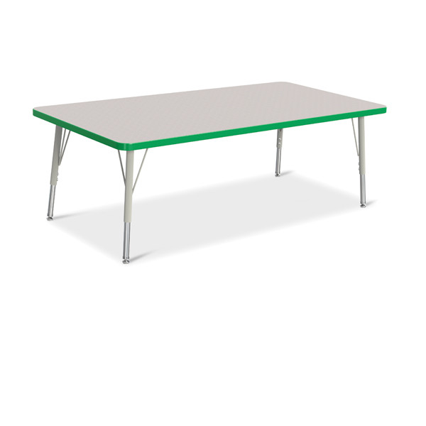 Rectangle Activity Table 30" X 60", 15"24" Height Gray/Green/Gray