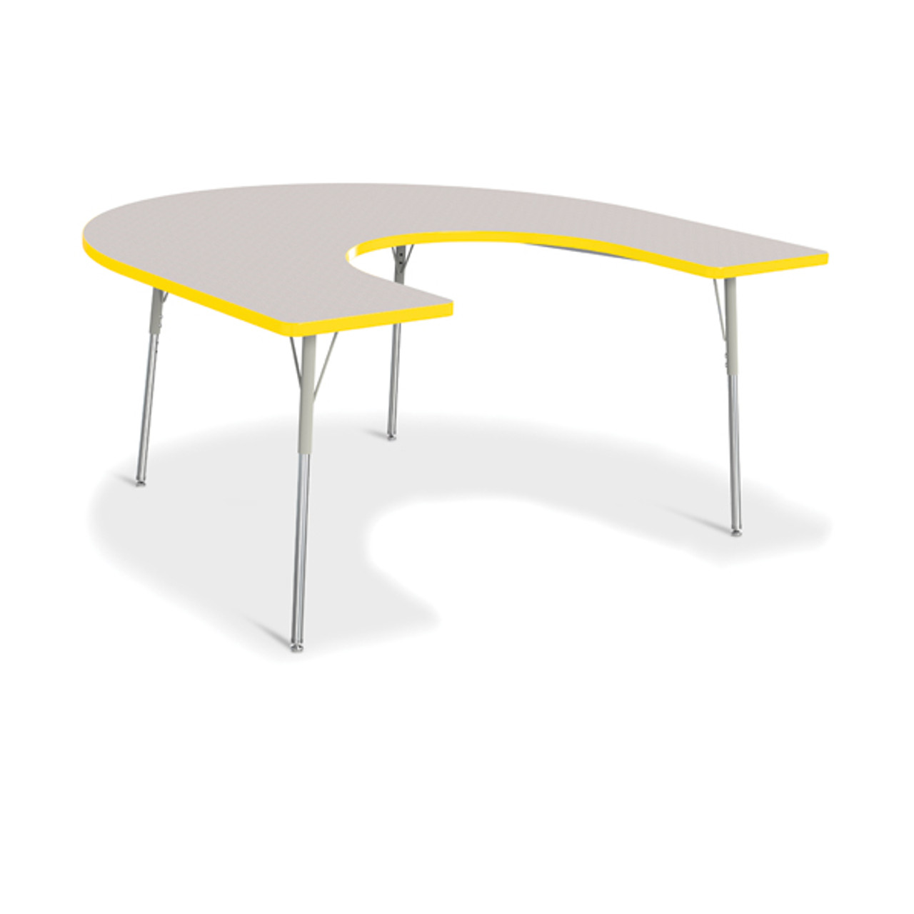 Horseshoe Activity Table - 66 X 60, 24-31 Height - Gray/Yellow/Gray -  Shields Childcare Supplies