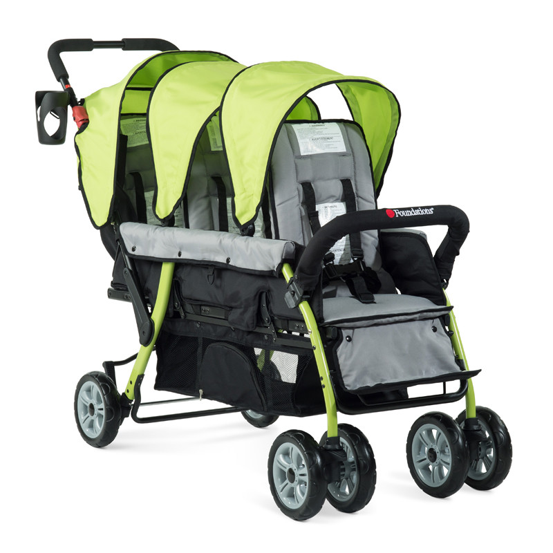 Compass Trio Triple Tandem Stroller Lime Green