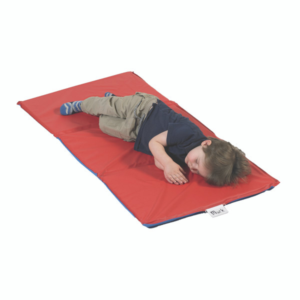 Angels Rest Nap Mat 1"Red/Blue 3 Section Folding Mat10 Pack Shields