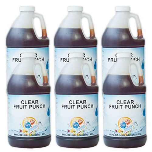 Clear Fruit Punch Juice Concentrate-Half Gallon Bottle, Case of 6