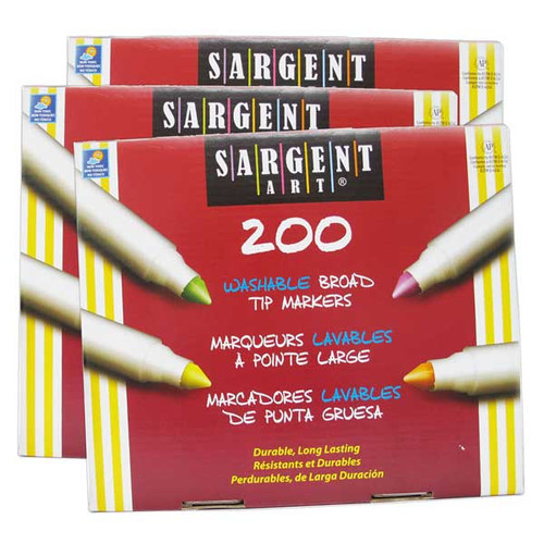 Sargent Art® Washable Broad Marker Assortment, 200 Count