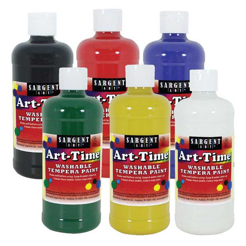 Art-Time Washable Paint 16 oz-Pack of 6 Colors