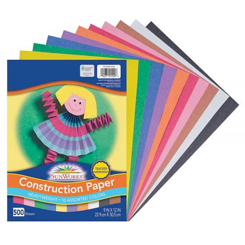 AUKSales Construction Paper Pack, 9″x 12″, 200 Sheets, Shrink