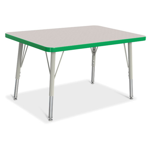 Rectangle Activity Table - 24" X 36", E-height - Gray/Green/Gray