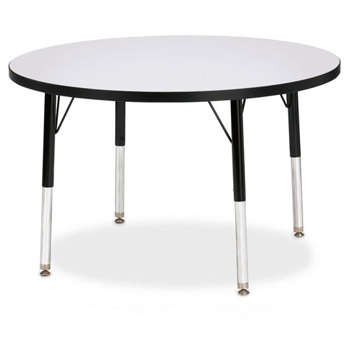Round Activity Table - 36" Diameter, E-height - Gray/Black/Black