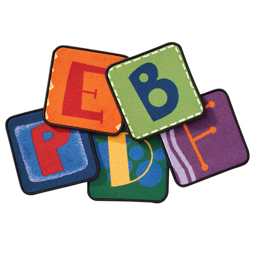 Alphabet carpeted seating squares