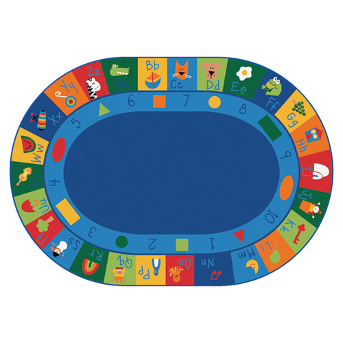 Oval Learning Blocks Educational Rug