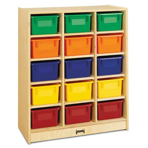 15 Cubbie-Tray Mobile Unit with Colored Trays