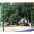 Single Post Inline Post swing set with 2 belt seats