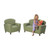 Green Upholstered Preschool Chair with Couch