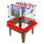 Toddler size four station mobile art easel chocolate color
