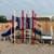Playground Structure in Reb White and Blue Colors