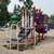 Playground Structure in Reb White and Blue Colors