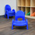 Value Stack 5" Chair-4 Pack, Royal Blue Single Chair