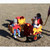 four seat infant carousel in red and yellow with kids