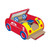 electric mini play car in red and yellow