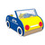 electric mini play car in blue and yellow