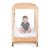 Serenity SafeReach 24" x 38" Natural Compact Clearview Wood Crib with 3" Mattress