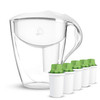 Dafi Astra LED Filtering Water Pitcher 12 Cup + Alkaline UP Water Filters 5-Pack BPA Free