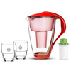 Dafi Crystal Glass Filtering Water Pitcher 8 Cups + 1 Alkaline Up Filter + 2 Drinking Glasses