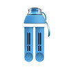 Dafi Filtering Water Bottle Yellow 17 fl oz + 2 Blue Filters + New Blue Bottle Cap