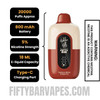 Vanilla Bean Tobacco Hidden Hills X Fifty Bar Vape Specifications