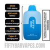 Blue Razzle Ice Fifty Bar 6500 Puffs Disposable Vape Specifications