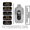 Blueberry Cereal Donut Milk Fifty Bar 20K Silver Series 2% Disposable Vape Specifications