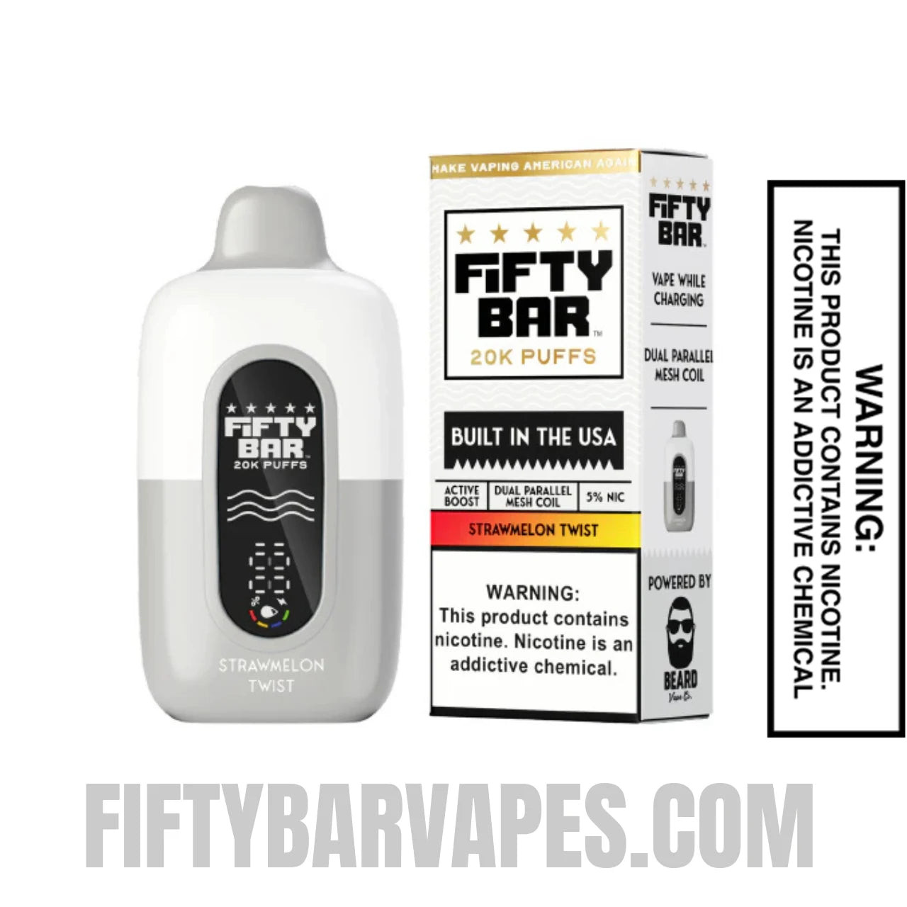 Strawmelon Twist Fifty Bar 20k Disposable Vape With Package Box