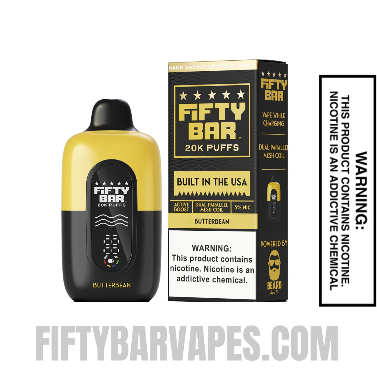 Butterbean Fifty Bar 20k Disposable Vape With Package Box