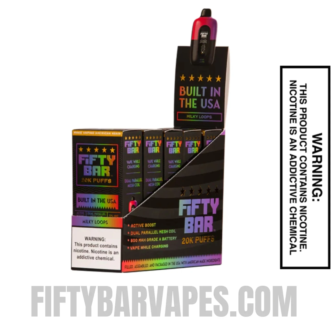 Milky Loops Fifty Bar 20k Disposable Vape With Bundle Pack
