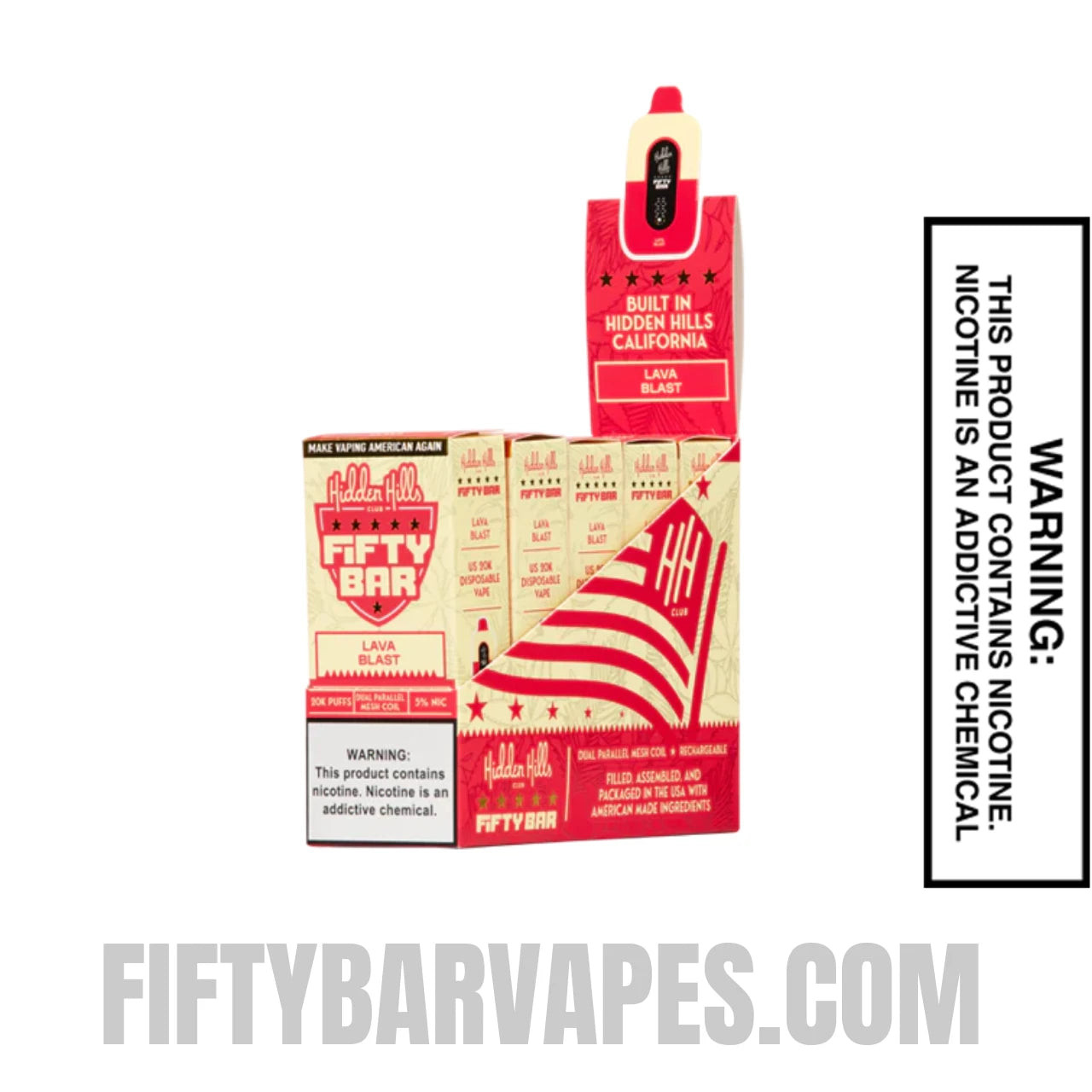 Lava Blast Hidden Hills X Fifty Bar Vape With Bundle Pack