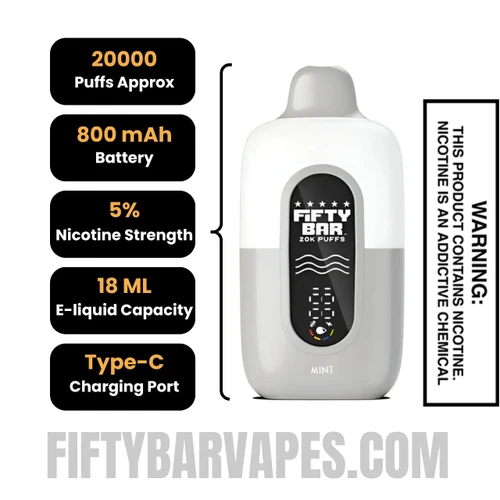 Mint Fifty Bar 20k Disposable Vape Specifications