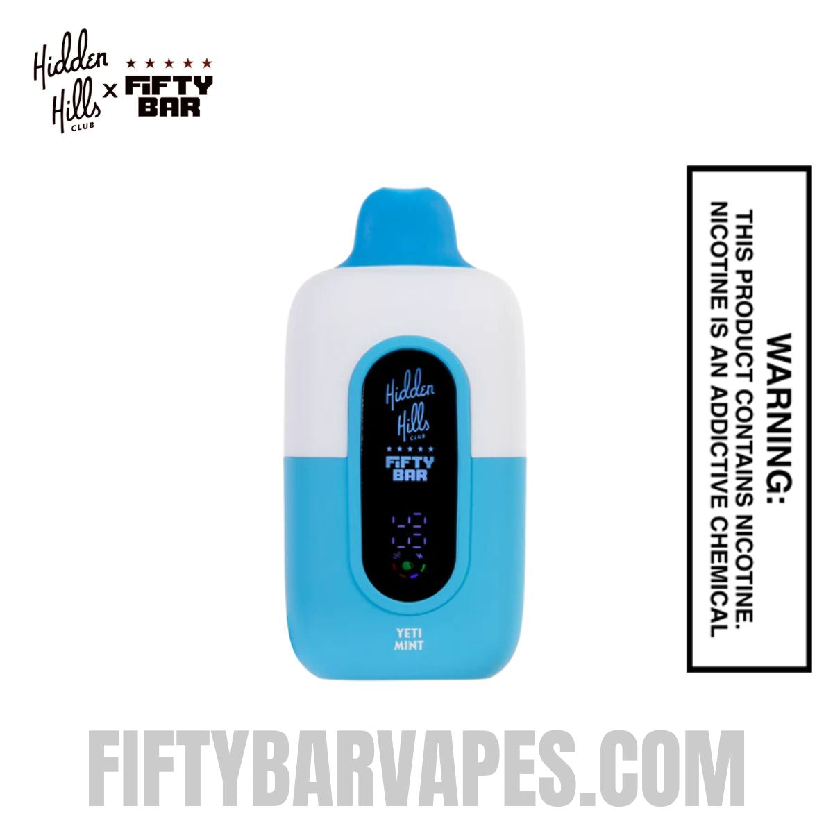 Yeti Mint Hidden Hills X Fifty Bar 20K Vape | FiftyBarVapes