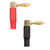RIGHT ANGLE BANANA PLUGS, GOLD PLATED, 1 RED & 1 BLACK (1 PAIR)