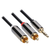 3.5MM STEREO MALE TO 2 RCA MALE AUDIO CABLE, GOLD PLATED, 3FT
