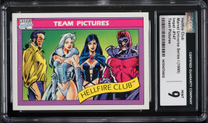1990 Impel Marvel Universe Team Pictures Hellfire Club #147 CGC 9 MINT 1990 Impel Marvel Universe Team Pictures Hellfire Club #147 CGC 9 MINT