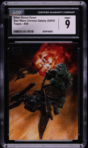 2024 Topps Chrome Star Wars Galaxy Biker Scout Down #38 CGC 9 MINT 2024 Topps Chrome Star Wars Galaxy Biker Scout Down #38 CGC 9 MINT
