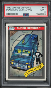 1990 Impel Marvel Universe Punisher's Battle Van #44 PSA 9 MINT 1990 Impel Marvel Universe Punisher's Battle Van #44 PSA 9 MINT