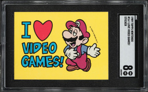 1989 Topps Nintendo Sticker I Love Video Games! #16 SGC 8 NM-MT 1989 Topps Nintendo Sticker I Love Video Games! #16 SGC 8 NM-MT