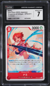 2023 One Piece Japanese Kingdoms Of Intrigue Nami #OP04-011 CGC 7 NRMT 2023 One Piece Japanese Kingdoms Of Intrigue Nami #OP04-011 CGC 7 NRMT