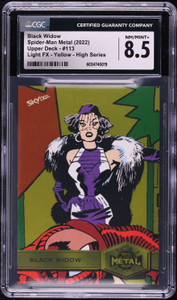 2022 Marvel Spider-Man Metal Light FX Yellow High Series Black Widow CGC 8.5 2022 Marvel Spider-Man Metal Light FX Yellow High Series Black Widow CGC 8.5